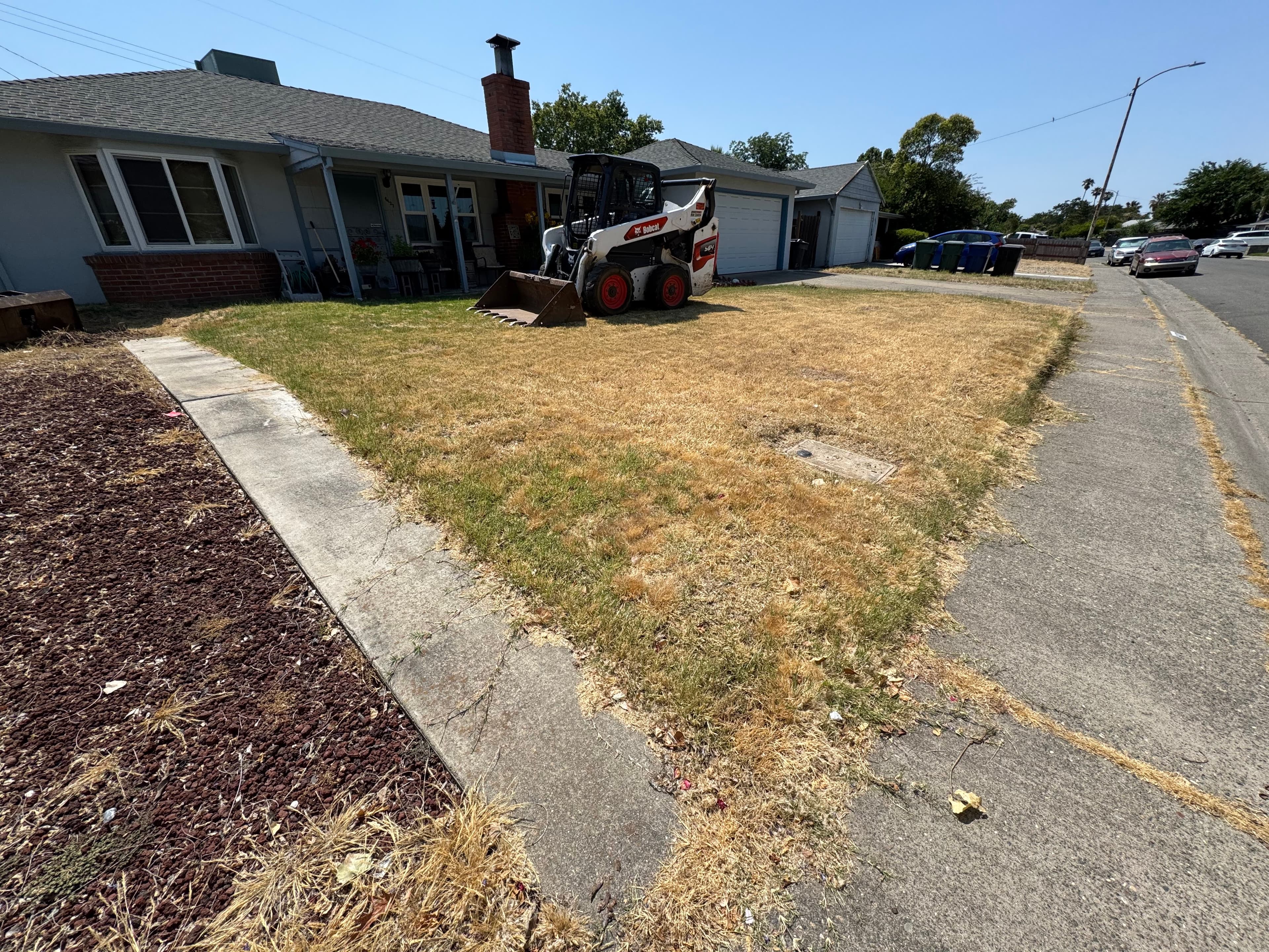 Residential property at the start of landscape groundwork
